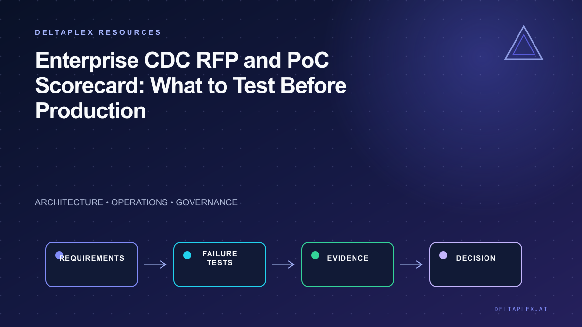 Architecture flow for Enterprise CDC RFP and PoC Scorecard: What to Test Before Production