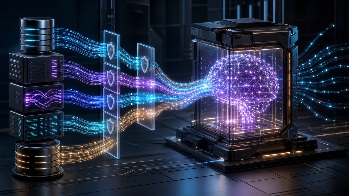 Governed operational data streams flowing into an enterprise AI system
